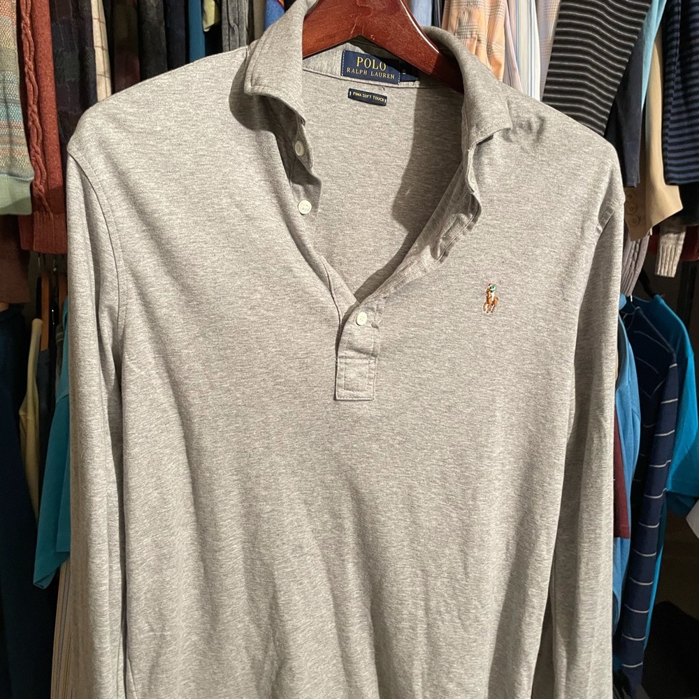 Ralph Lauren Men's Long Sleeve Polo / Grey / S